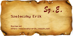 Szeleczky Erik névjegykártya