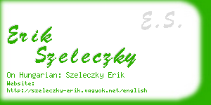 erik szeleczky business card